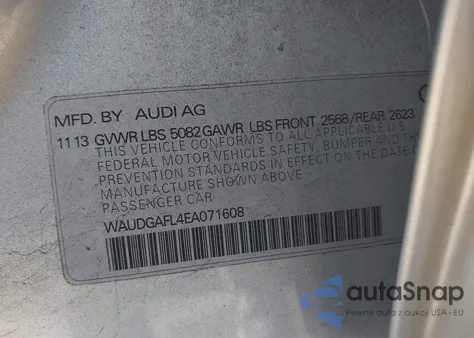 2014 Audi S4 3.0T Premium Plus из США, поврежденный, VIN WAUDGAFL4EA071608